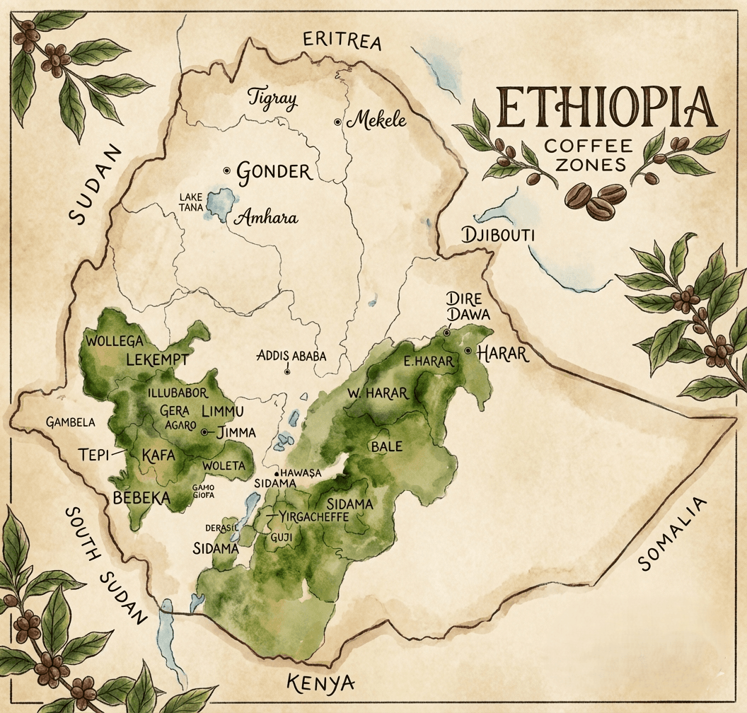 A PRACTICAL GUIDE TO ETHIOPIAN GREEN COFFEE ORIGINS